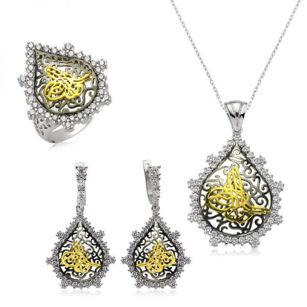 Gümüş Tuğralı Bayan Set