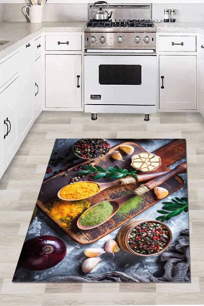 Birkilim Yıkanabilir İpeksi Kaymaz Taban Mutfak Halısı | MLN-IP-HT-1563