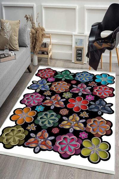 Birkilim Yıkanabilir Dekoratif Halı İpeksi Kaymaz Taban | MLN-IP-HS-506