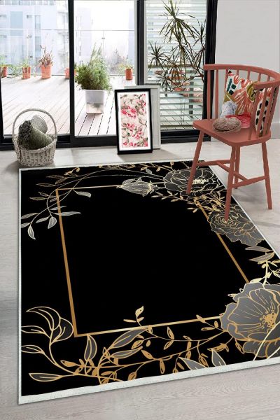 Birkilim Yıkanabilir Dekoratif Halı İpeksi Kaymaz Taban | MLN-IP-HS-274