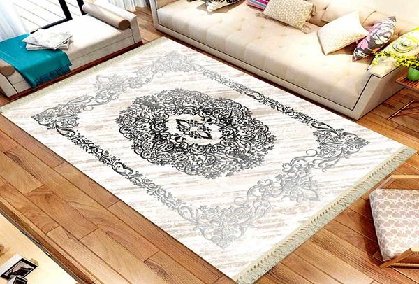 Roland 5'li Yıkanabilir Halı Seti | Beyaz - Siyah | roland-3014