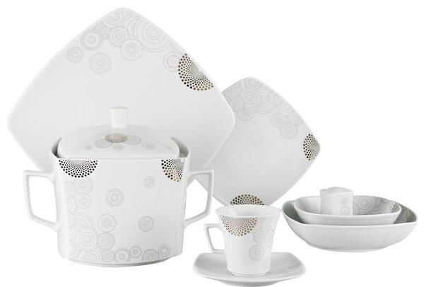 Kütahya Porselen Medusa 82 Parça Yemek Takımı | Kare | 12 Kişilik | 6703