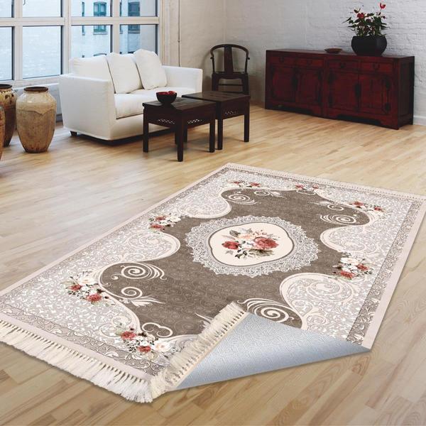 Milano Yıkanabilir Dekoratif Halı Kaymaz Taban | 8mm | Bej | MLN-HK054-1