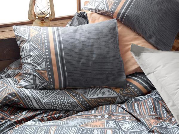 Cottonbox Ethnic Adiel Doppelbettbezug Set Grau