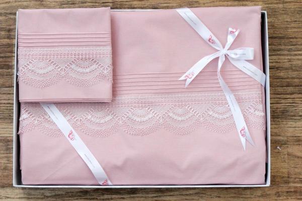 Çeyiz Diyarı Kula İğne Oyalı Nevresim Takımı Pudra