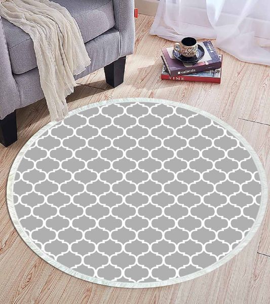 Birkilim Yuvarlak Yıkanabilir Dekoratif Halı İpeksi Kaymaz Taban | MLN-IP-YU-HT-547