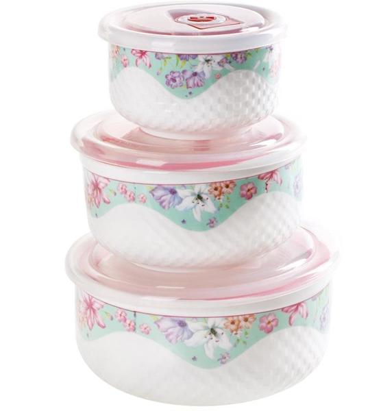 Duygu Vakum Kapaklı Saklama Kabı Vintage 3 Parça | DG-5252