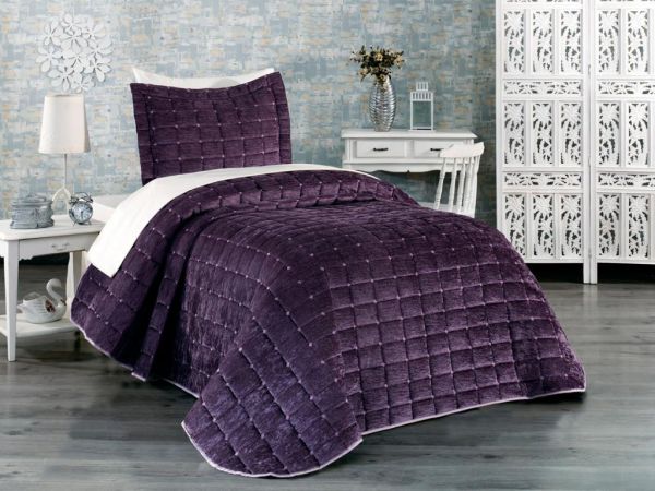 Dowry Laila Single Bedspread Plum