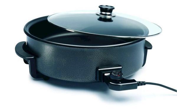 Dekonaz Elektrikli Pizza Tavası 32x9cm 1500W | Yuvarlak | Gri