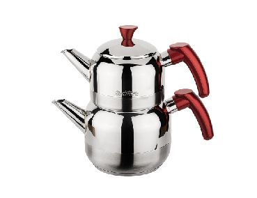 Tantitoni | Athena Kırmızı Çelik Çaydanlık Takımı 1100-1900 ml