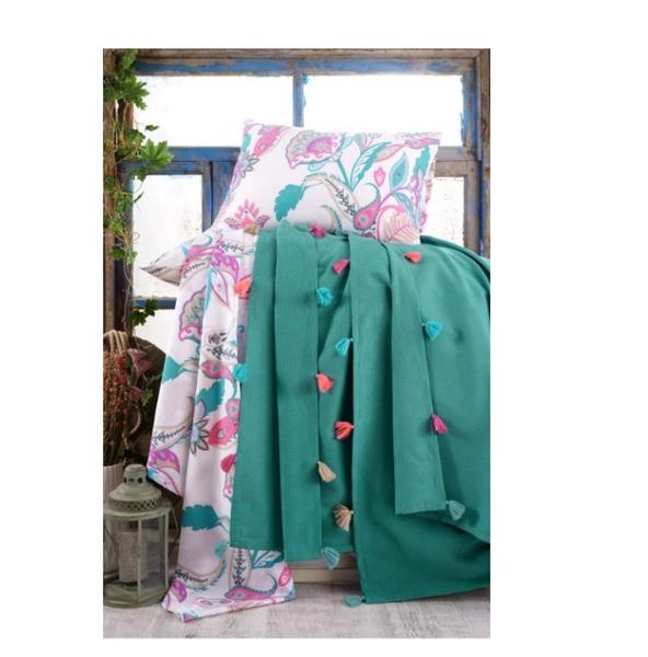 Minteks بلون سادة - طقم بيكيه مزدوج - أخضر