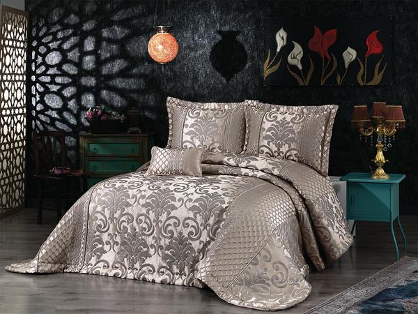 Eliza Çift Kişilik Yatak Örtüsü Gold