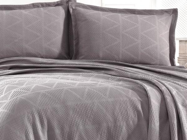 Elegant Çift Kişilik Yatak Örtüsü Takımı Gri