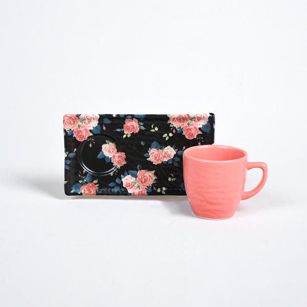 Siyah Gül Kahve Sunum Seti 2 Kişilik - 18229 | Keramika