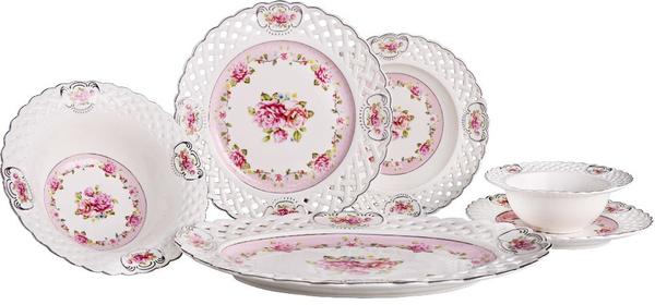 Duygu New Bone Deluxe 26 Parça Porselen Yemek Takımı | Yuvarlak | 6 Kişilik