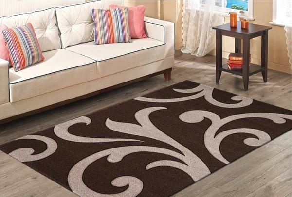 Merinos Halı Diamond Hand Curved Çiçek Desenli | 761-81-Brown