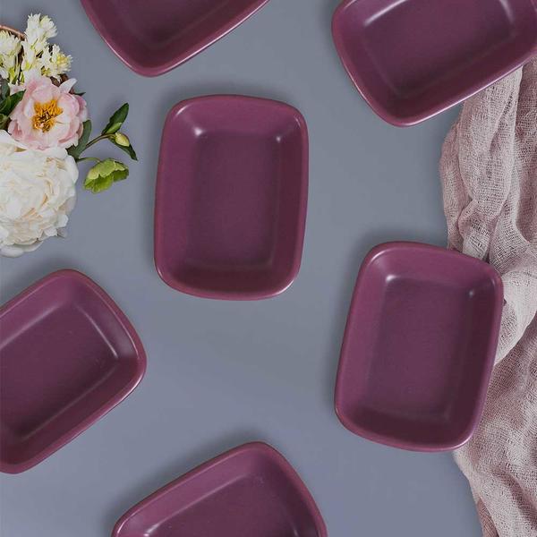 سناك بنفسجي غير لامع / قارب مستطيل 13 سم 6 قطع | كيراميكا