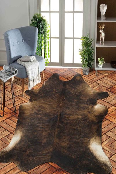 Birkilim Lazer Kesim Yıkanabilir İpeksi Kaymaz Taban Dekoratif Halı | MLN-IP-SD-053