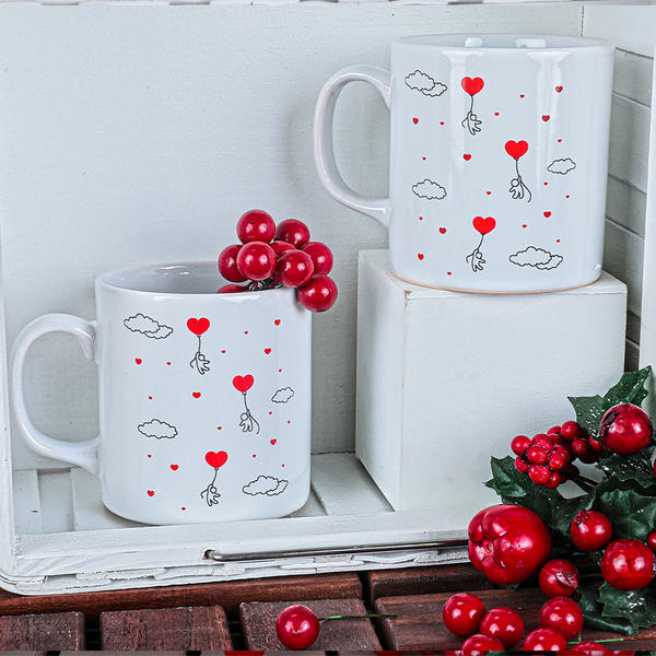 Heart Cloud Mug 10 Cm 2 Pieces | Keramika