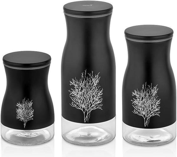 Neva Hayat Ağacı 3 Parça Kavanoz Seti | Siyah | N2578