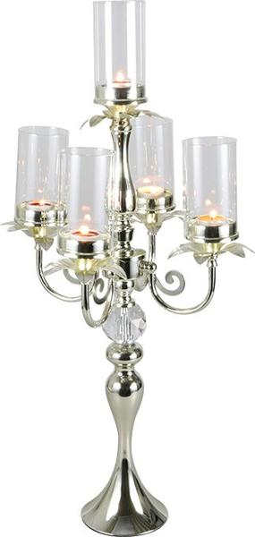 Schäfer 5 Kollu Dekoratif Şamdan Mumluk | Sarı | 32x72cm