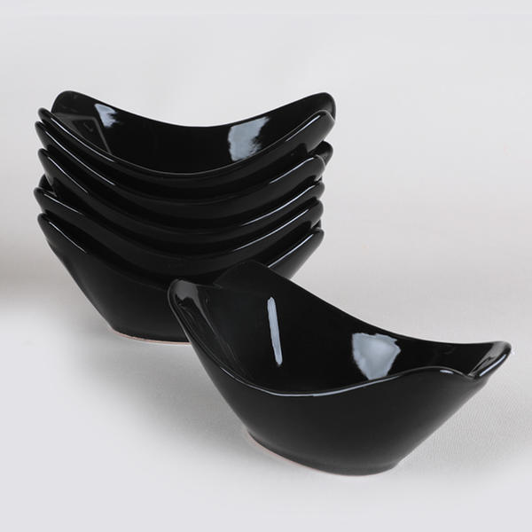 Snack / Sauce Serre Noire 16 Cm 6 Morceaux | Keramika