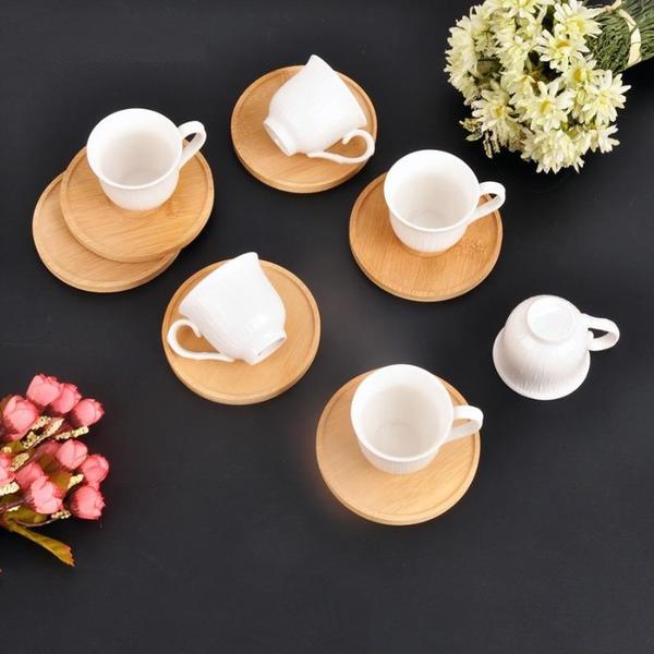 Bayev Beyaz 6 Kişilik Fincan Takımı Ve Ahşap Altlığı 101136-12-