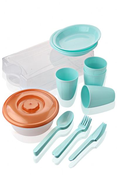 22 Parça Plastik Piknik seti