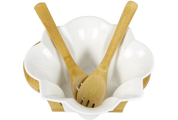 Duygu Salata ve Yemek Kasesi | Bambu & Porselen | Dg-6223