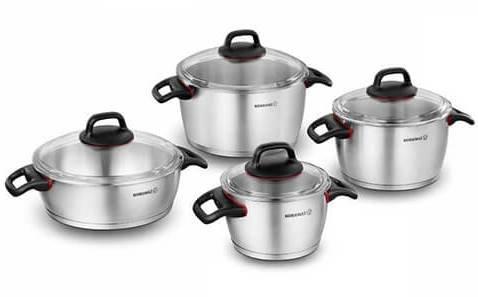 Korkmaz Gusto 8 Parça Çelik Tencere Seti | İndüksiyonlu | Siyah | A1047