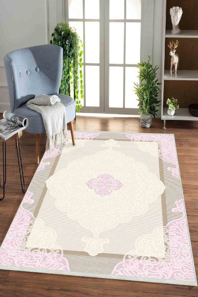 Birkilim Yıkanabilir Dekoratif Halı İpeksi Kaymaz Taban | MLN-IP-HK-0158