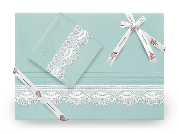 Ensemble de housse de couette à lacets côtelés Kula Menthe