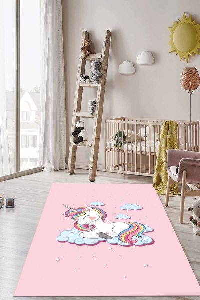 Birkilim Yıkanabilir İpeksi Kaymaz Taban Çocuk Odası Halısı | MLN-IP-HT-907