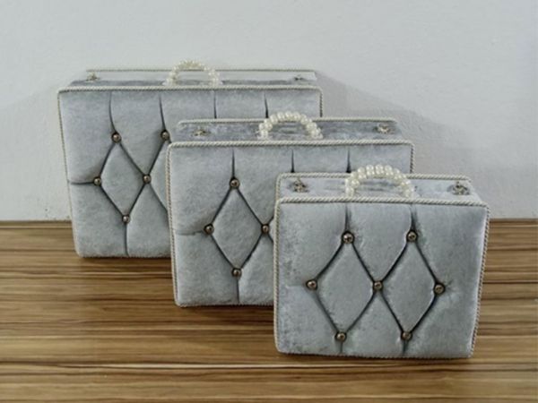 Sac de dot 3 pièces matelassé Dowry Land Gris