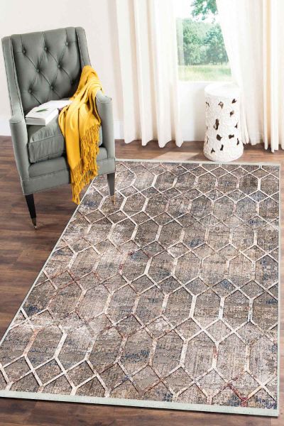 Birkilim Yıkanabilir Dekoratif Halı İpeksi Kaymaz Taban | MLN-IP-SD-239