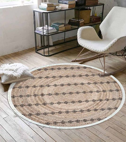 Birkilim Yuvarlak Yıkanabilir Dekoratif Halı İpeksi Kaymaz Taban | MLN-IP-YU-SD-354