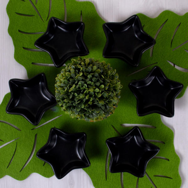Matte Black Mini Star Snack / Sauce 8 Cm 6 Pieces | Keramika