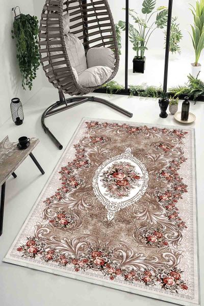 Birkilim Yıkanabilir Dekoratif Halı İpeksi Kaymaz Taban | MLN-IP-HK-071