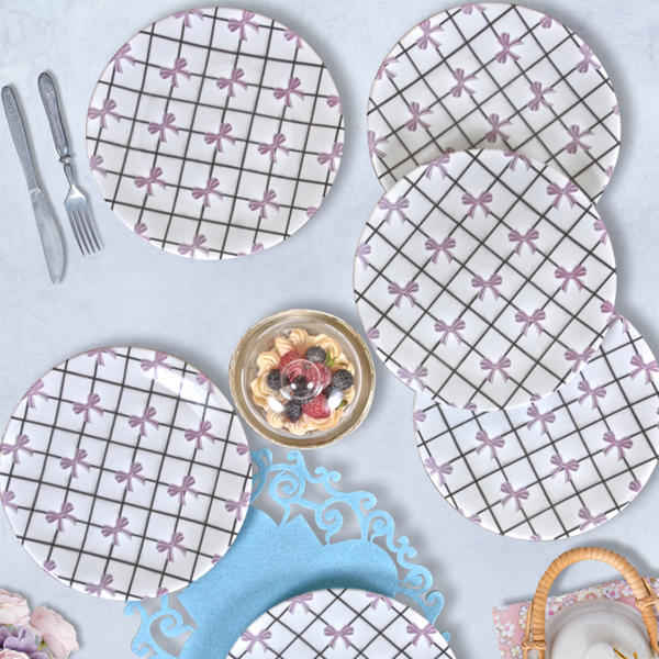 Noeud Papillon Assiette De Service Aegean Violet 25 Cm 6 Pièces - 17646 | Keramika