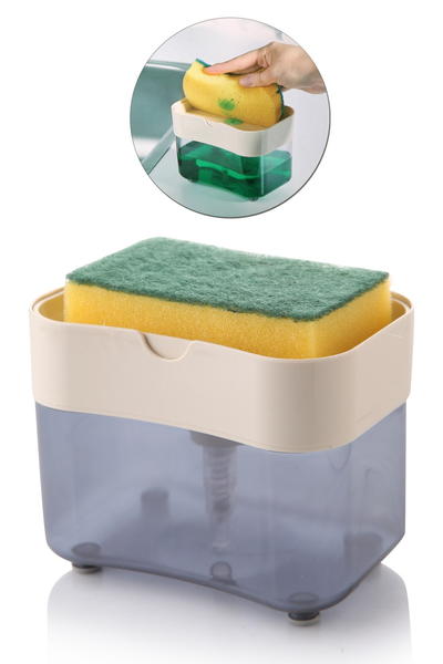 Akrilik Lüx Üsten Basmalı Bulaşık Deterjanlığı Ve Süngerliği