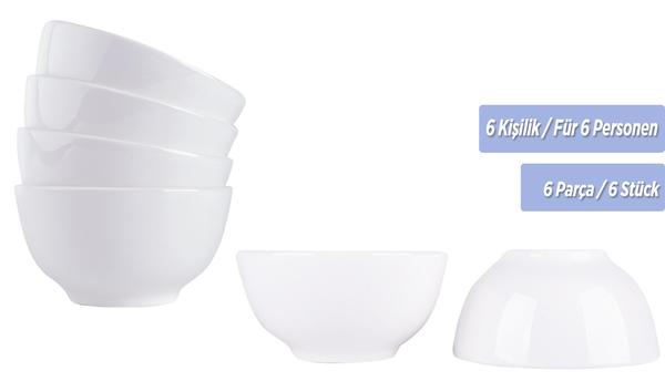 Dekonaz Porselen 6 Kişilik Çorba Kasesi | Beyaz | Corba-0001-2