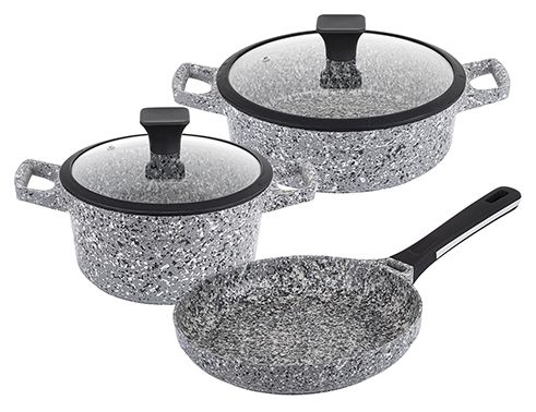 002-01-GUSS ANTIHAFTBESCHICHTET INDUKTIONSBASIEREND GRAU 5-TEILIGES KOCHGESCHIRR-SET