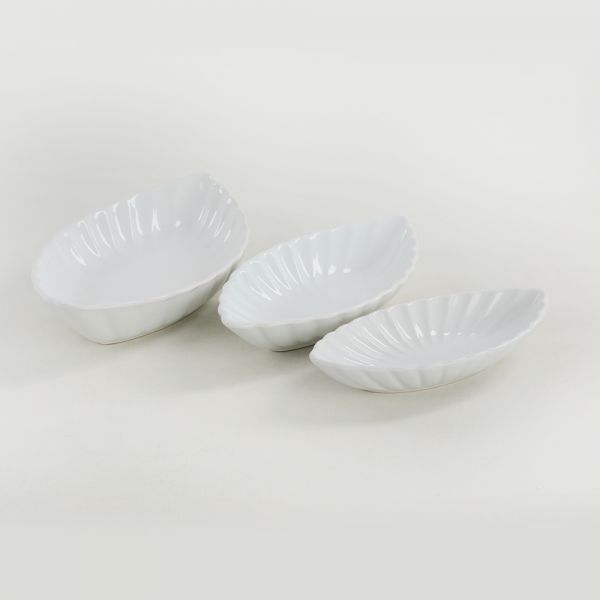 Assiette Bateau Moule Blanche 20-25-30 Cm 3 Pièces | céramique