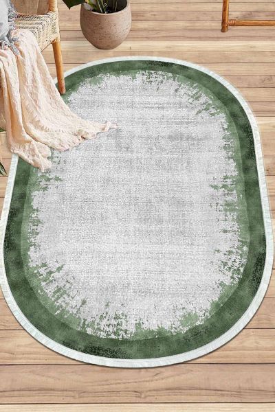 Birkilim Oval Yıkanabilir İpeksi Kaymaz Taban Dekoratif Halı | MLN-IP-O-HY-1169