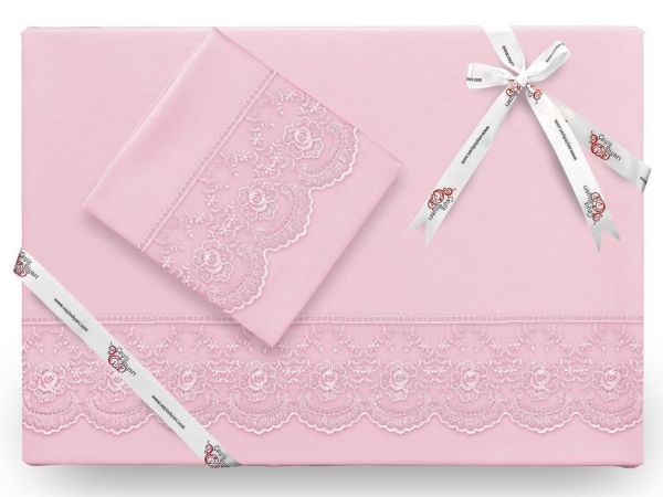 French Lace Kure Einzel-Bettbezug-Set 4-tlg. Puder