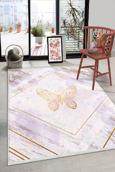 Birkilim Yıkanabilir Dekoratif Halı İpeksi Kaymaz Taban | MLN-IP-HS-337