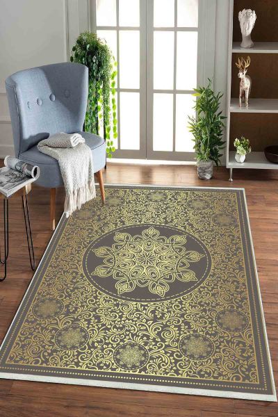 Birkilim Yıkanabilir Dekoratif Halı İpeksi Kaymaz Taban | MLN-IP-HK-0131