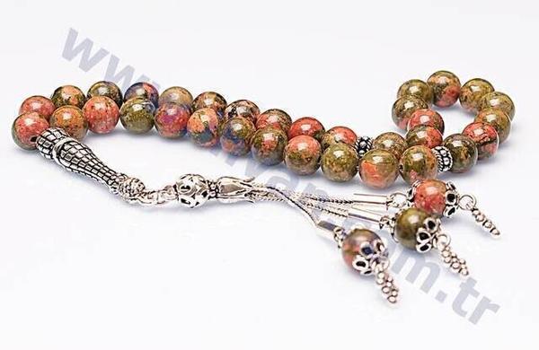 Unakit Stein Rosenkranz (925 AYAR SILBER)