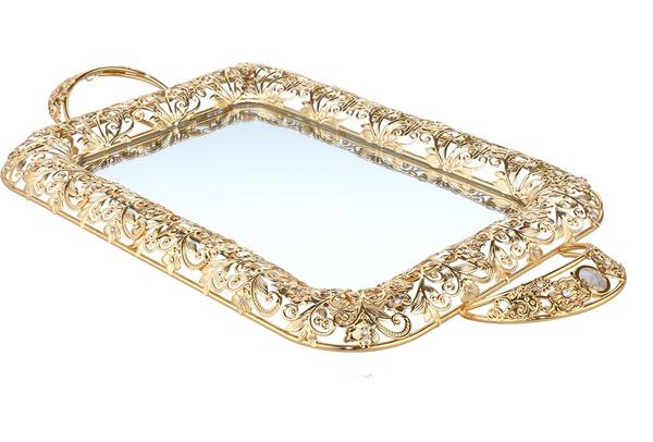 Bavary Aynalı Lüks Tepsi | Altın | By-ml-g