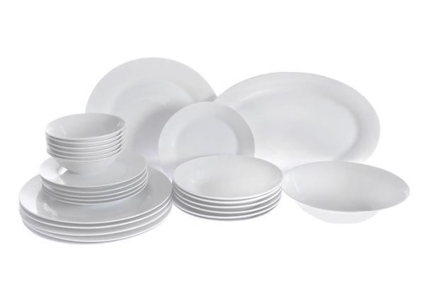 Almina Melissa 26 Parça Porselen Yemek Takımı | Beyaz | 6 Kişilik 